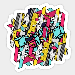 Abstract Pop Art Deconstructed Sticker